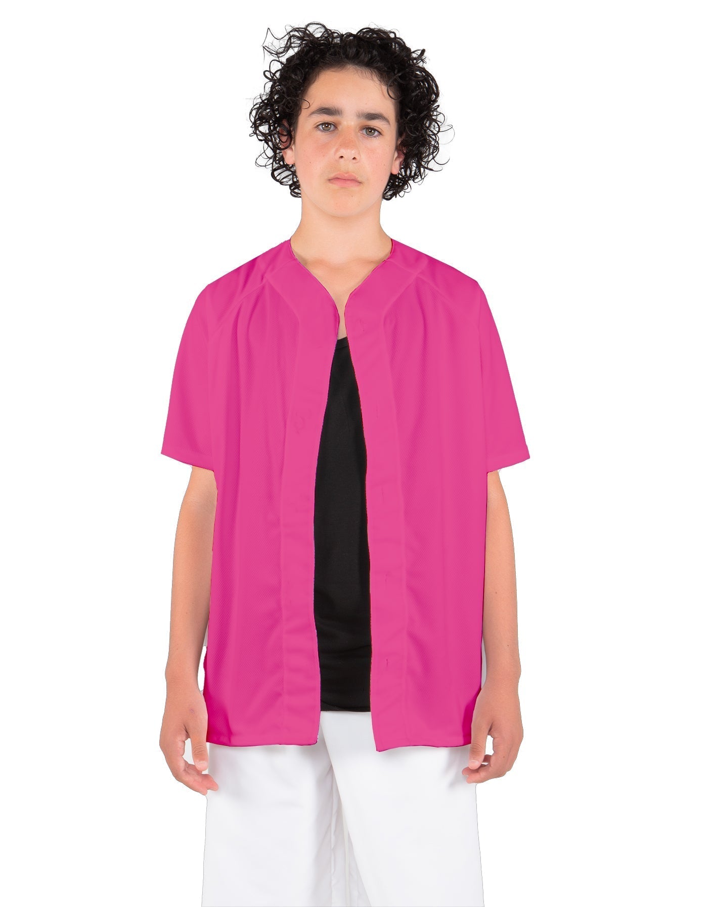 Solid Baseball Jersey With Snaps