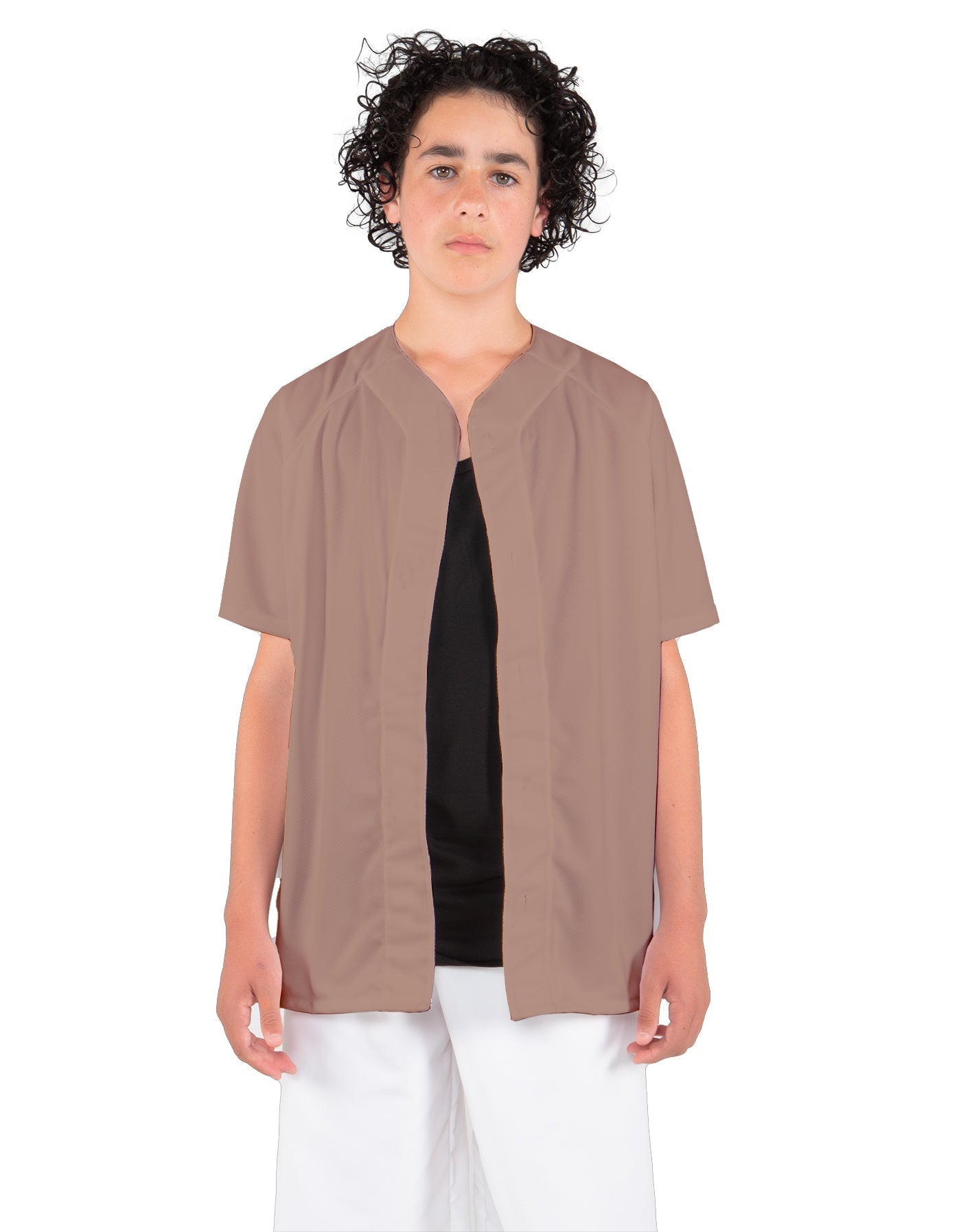 Solid Baseball Jersey With Snaps