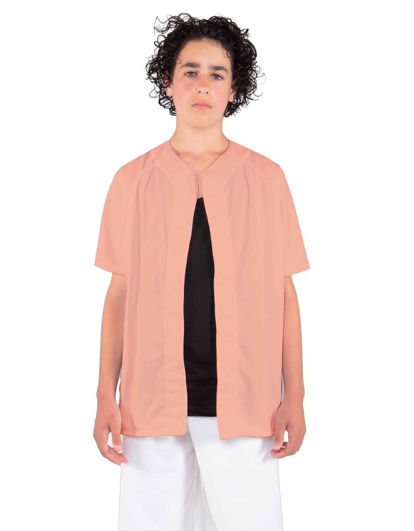 Solid Baseball Jersey With Snaps