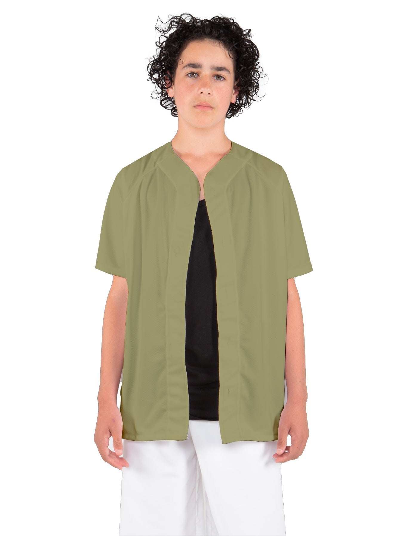 Solid Baseball Jersey With Snaps