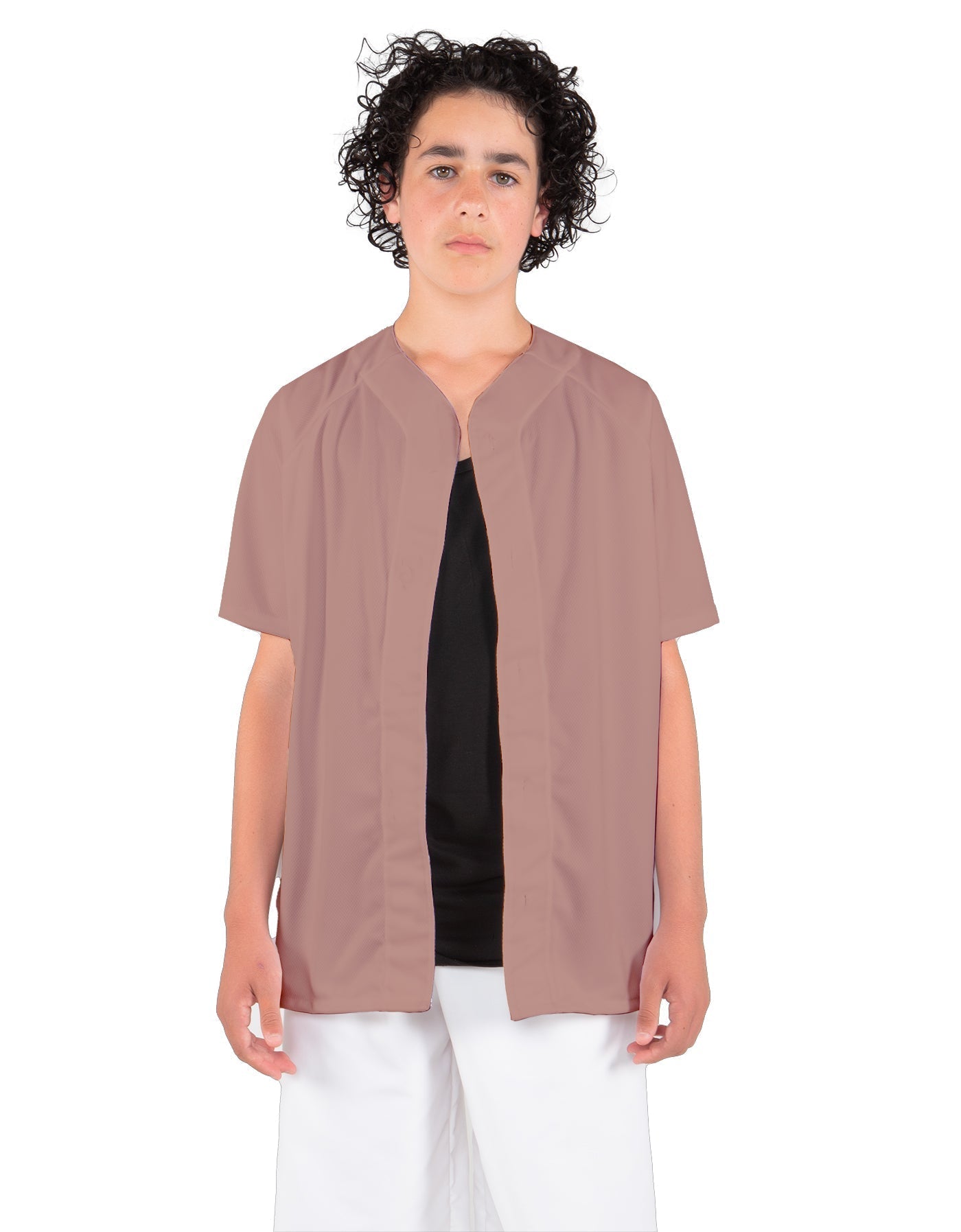 Solid Baseball Jersey With Snaps