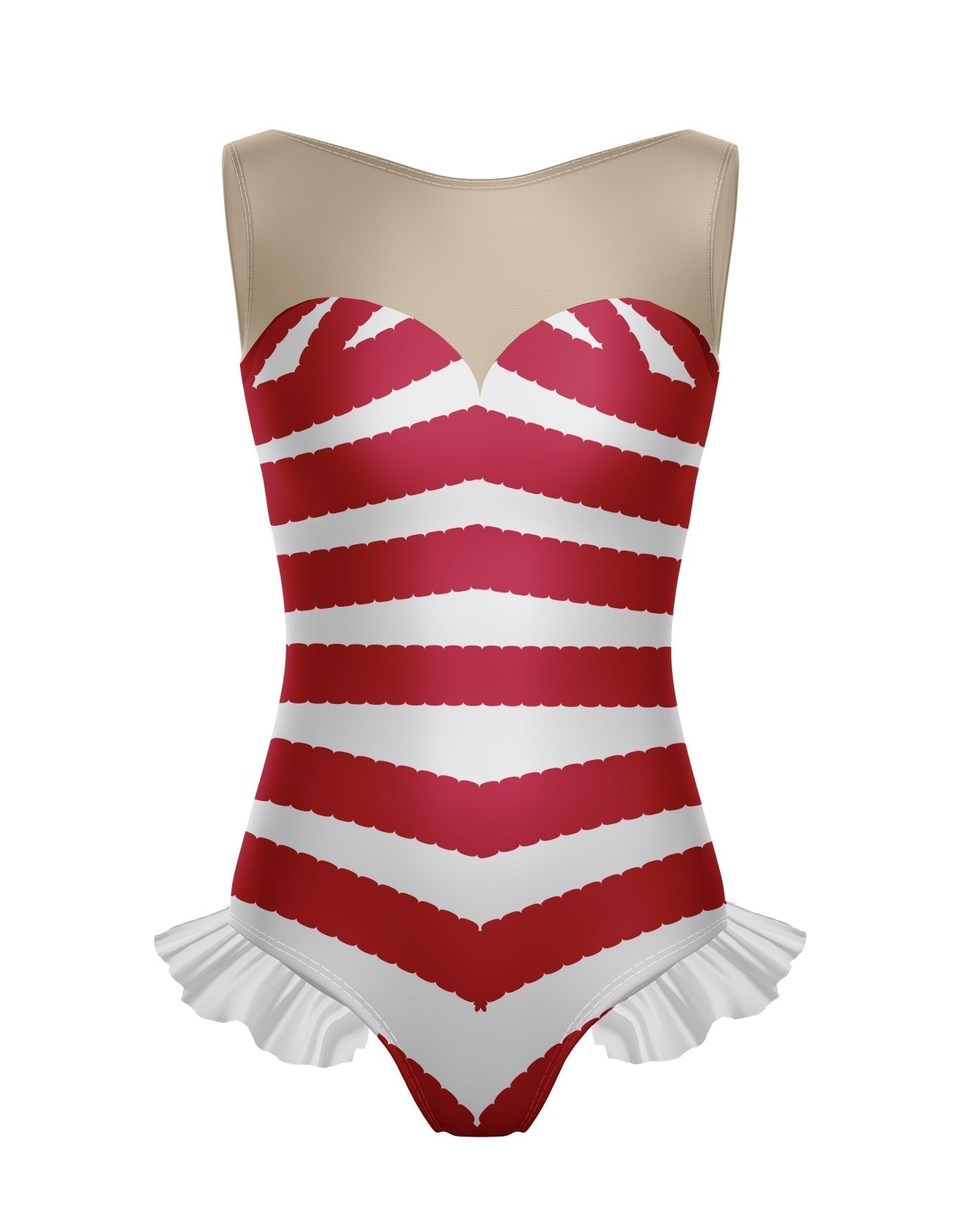 Beach Baby Mesh Sweetheart with Leg Ruffle