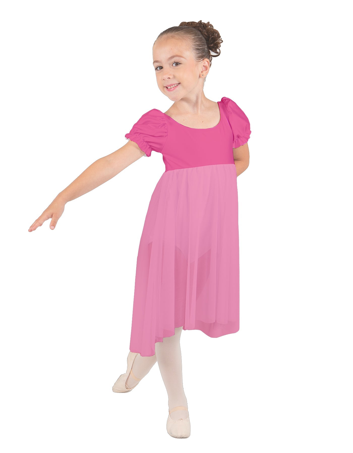 Wendy Puff Sleeve Dress with Chiffon