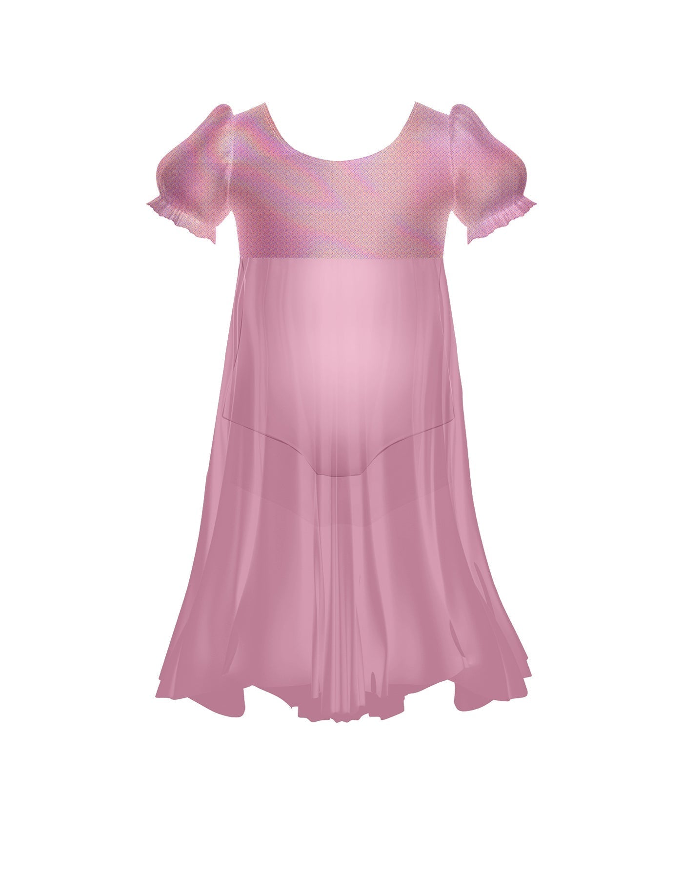 Wendy Puff Sleeve Dress with Chiffon