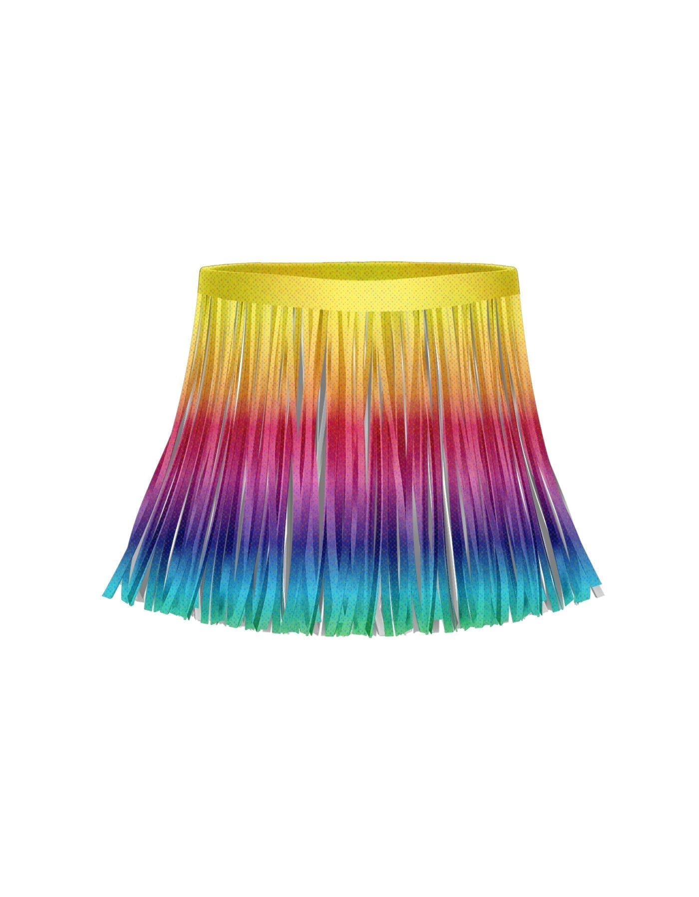 Rainbow Bright Hologram Fringe Skirt