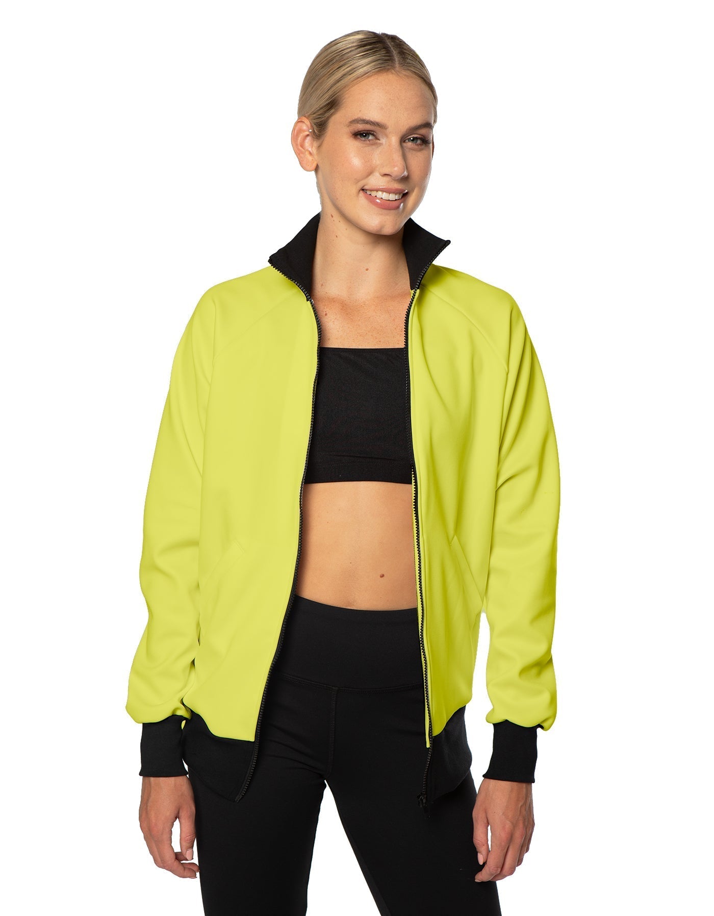 Solid Pique High Collar Jockey Jacket No Pocket