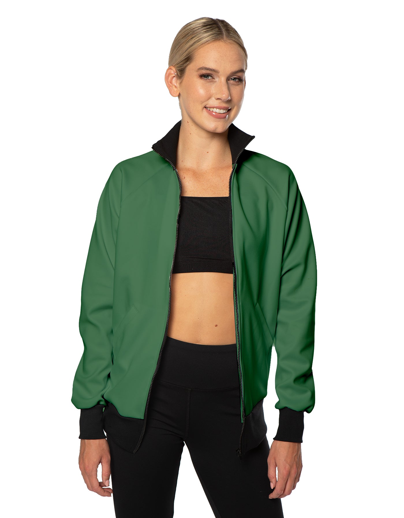 Solid Pique High Collar Jockey Jacket No Pocket