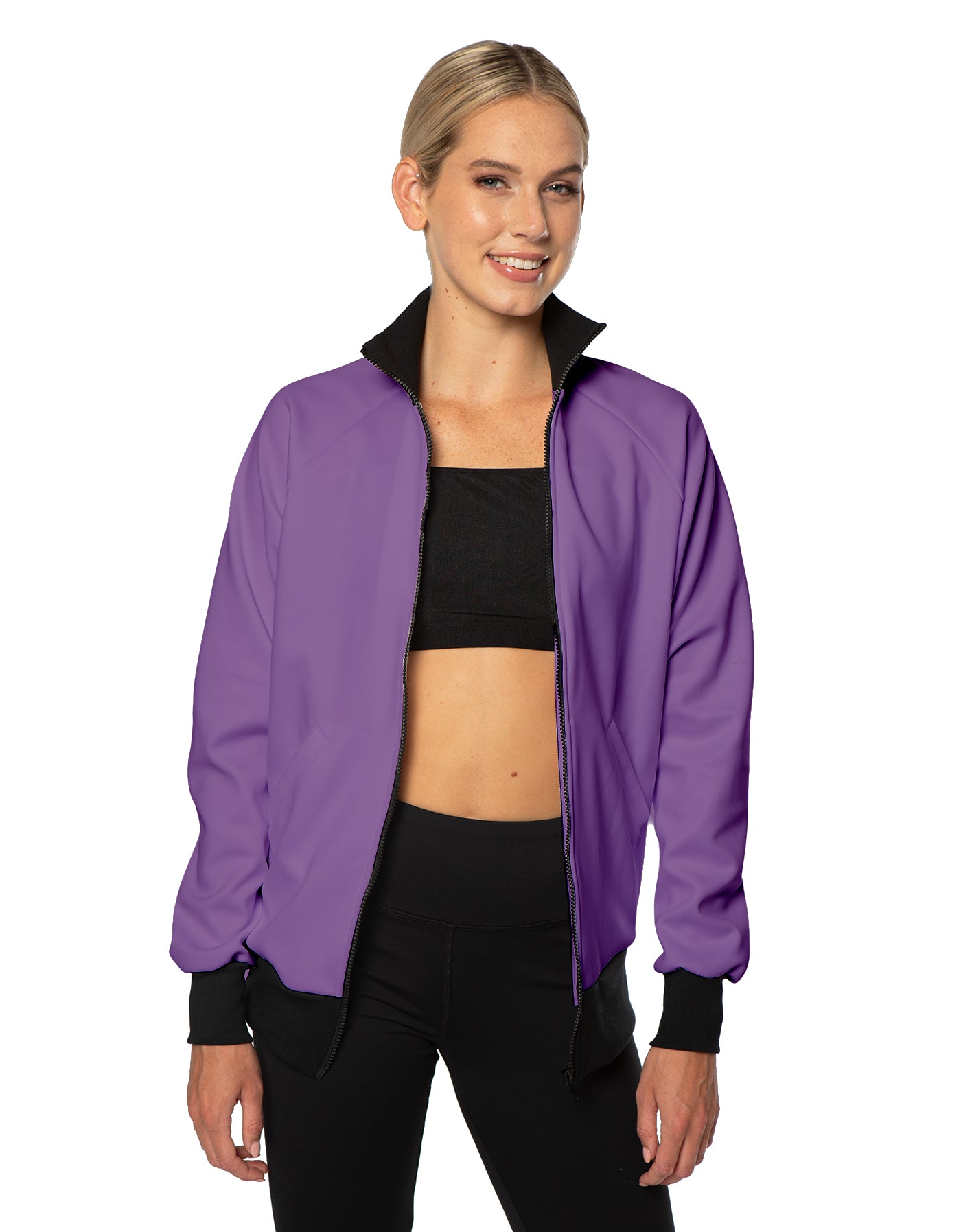 Solid Pique High Collar Jockey Jacket No Pocket