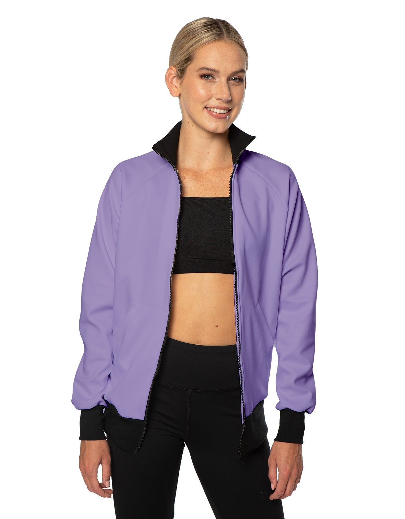 Solid Pique High Collar Jockey Jacket No Pocket