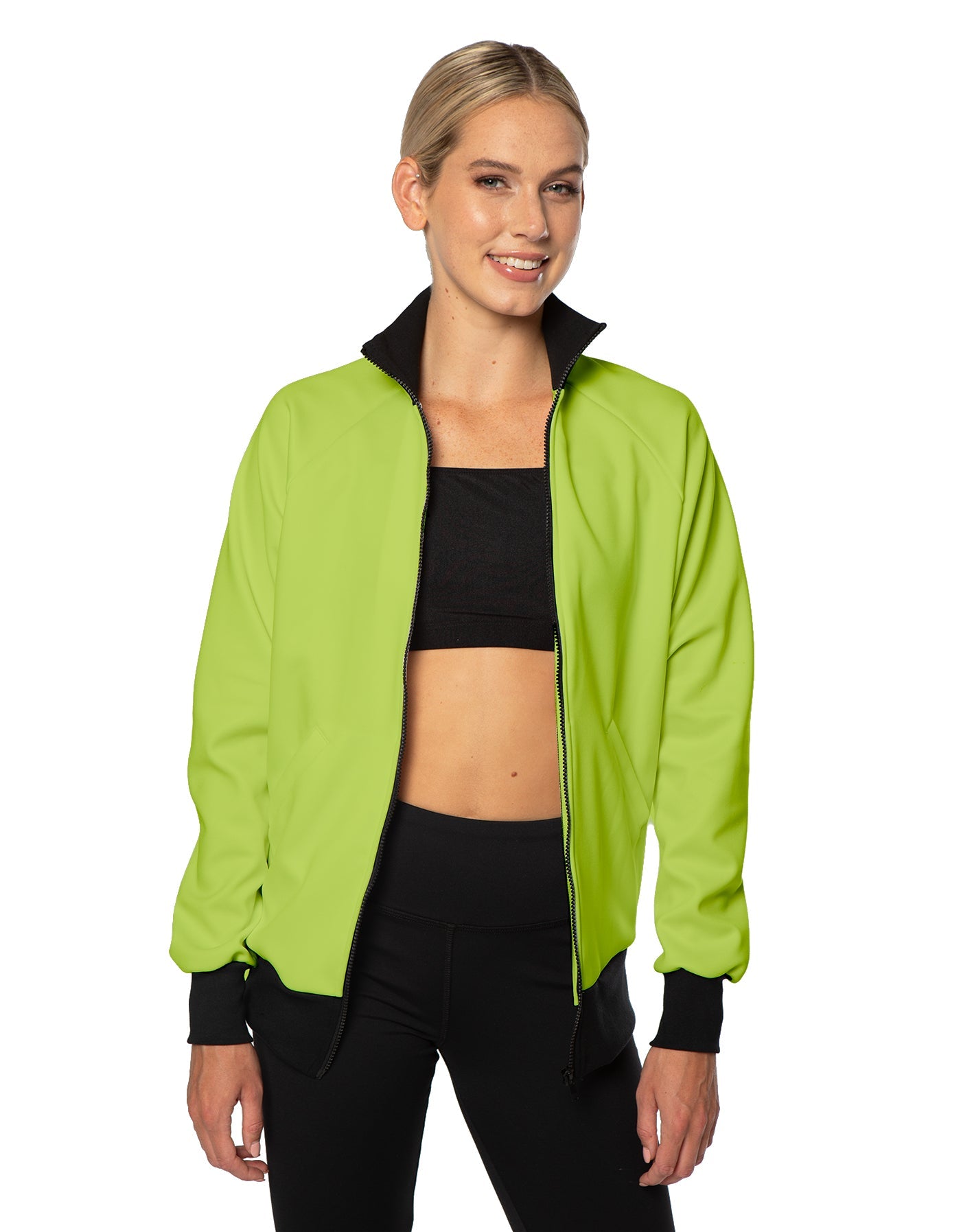 Solid Pique High Collar Jockey Jacket No Pocket