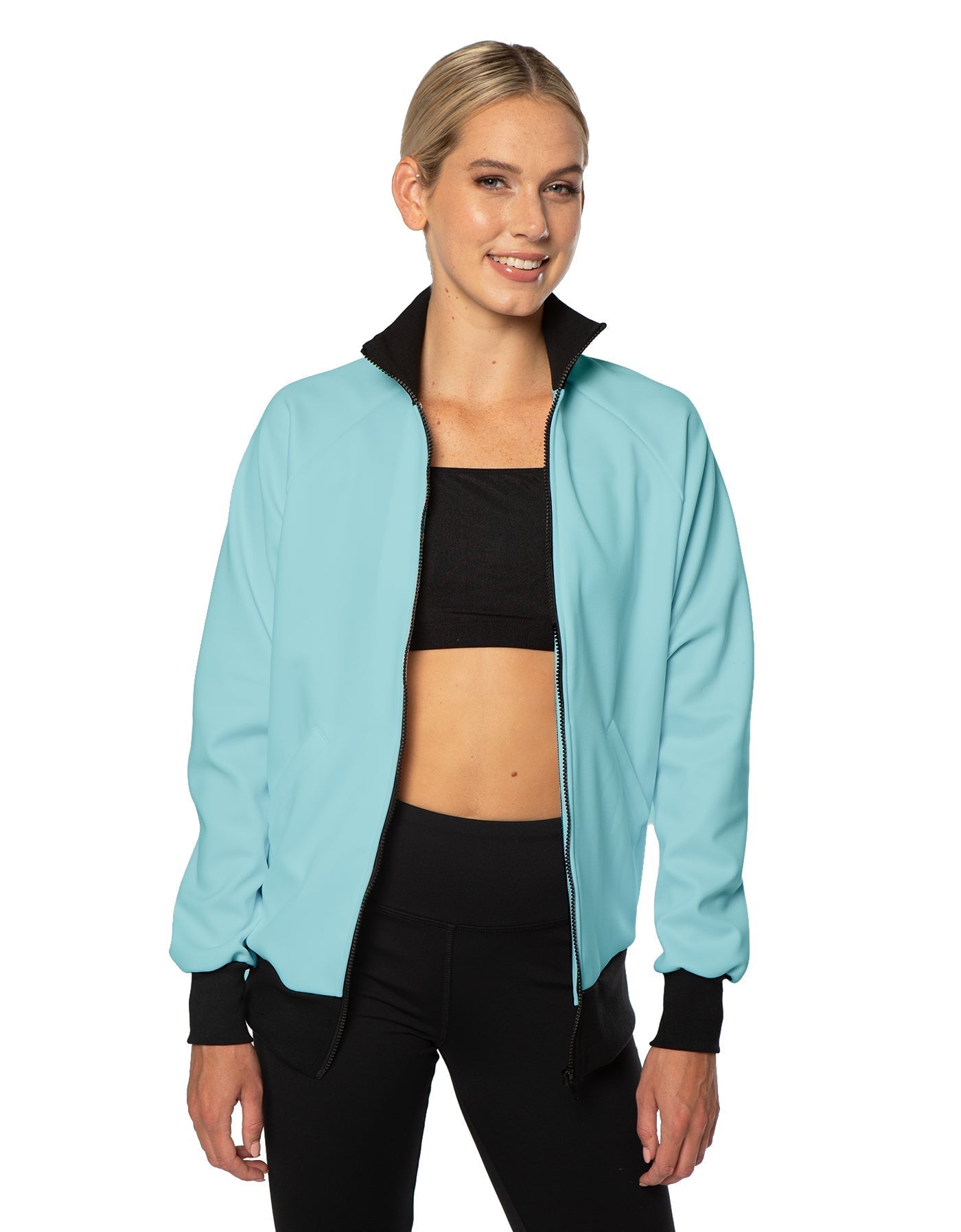 Solid Pique High Collar Jockey Jacket No Pocket