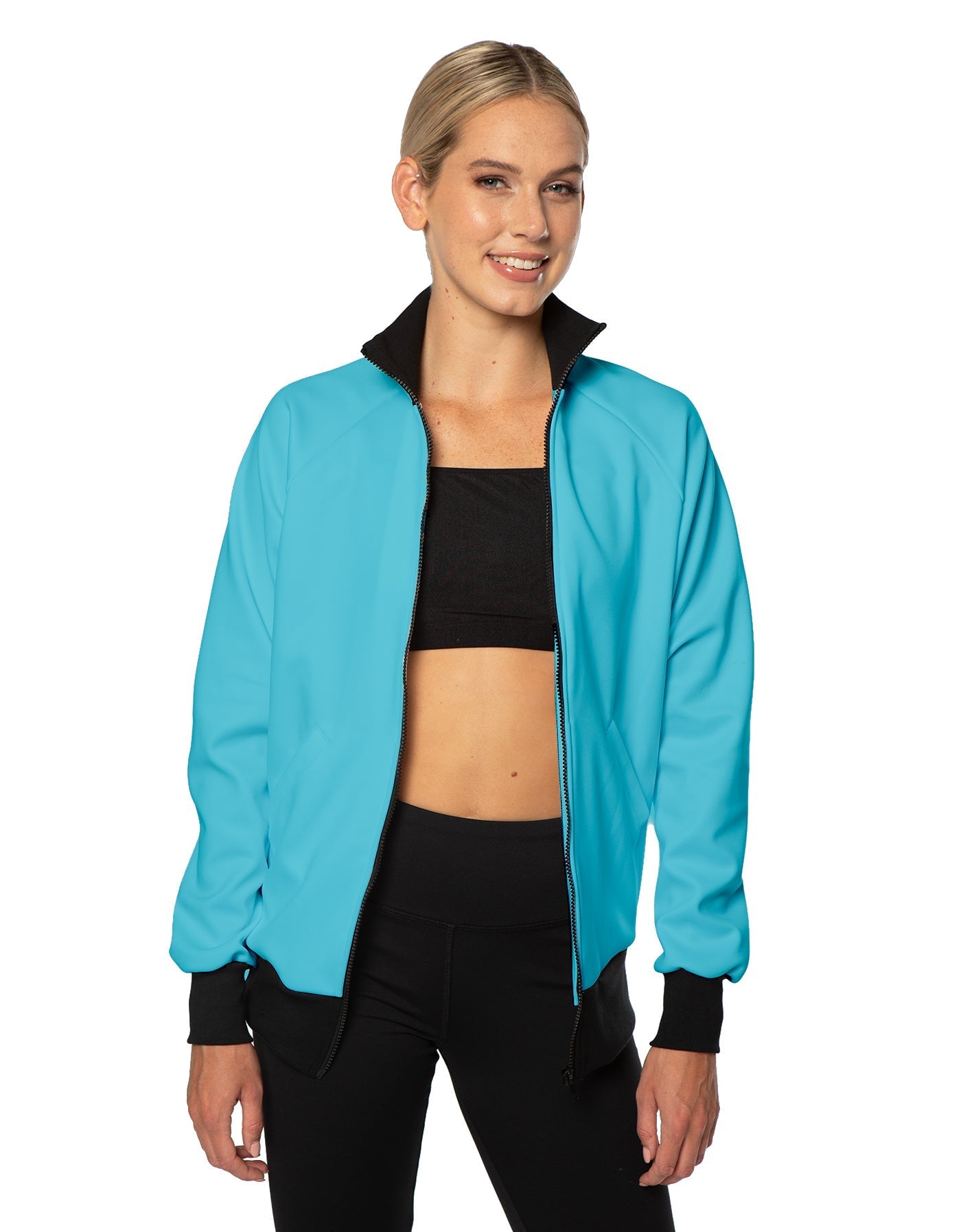 Solid Pique High Collar Jockey Jacket No Pocket