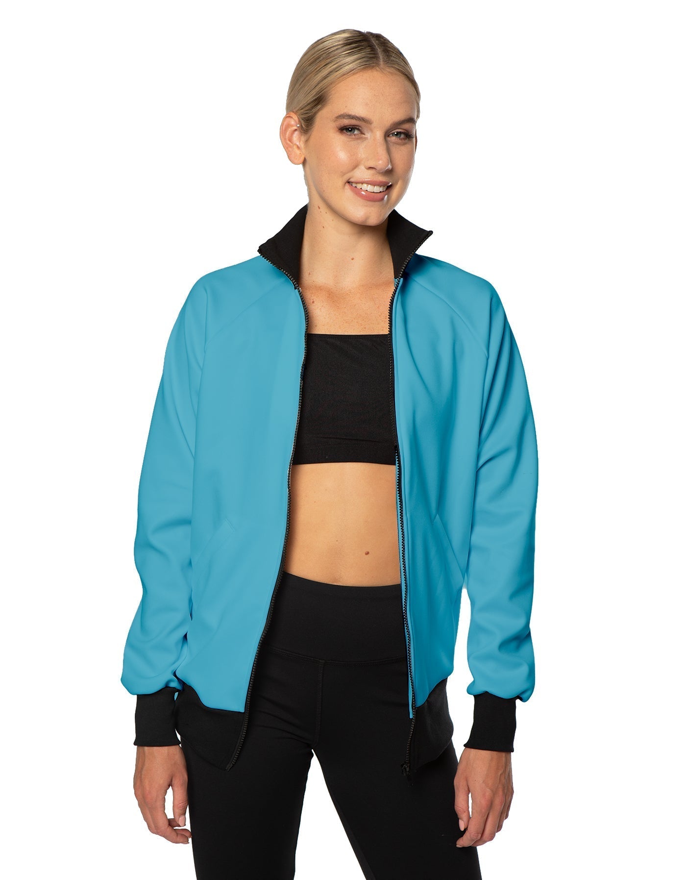 Solid Pique High Collar Jockey Jacket No Pocket