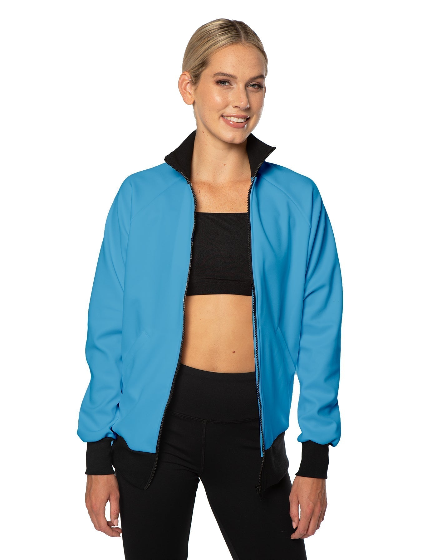 Solid Pique High Collar Jockey Jacket No Pocket