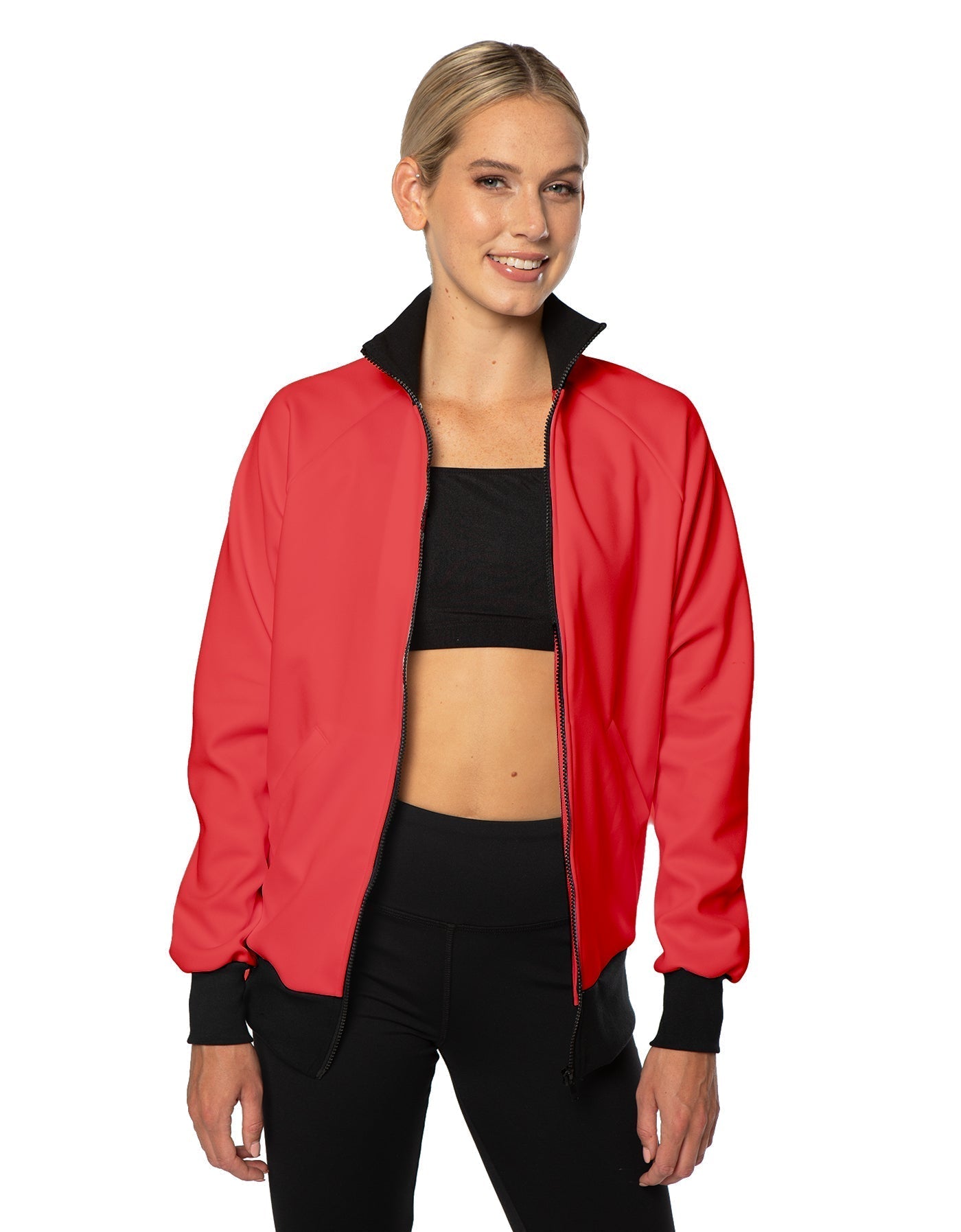 Solid Pique High Collar Jockey Jacket No Pocket