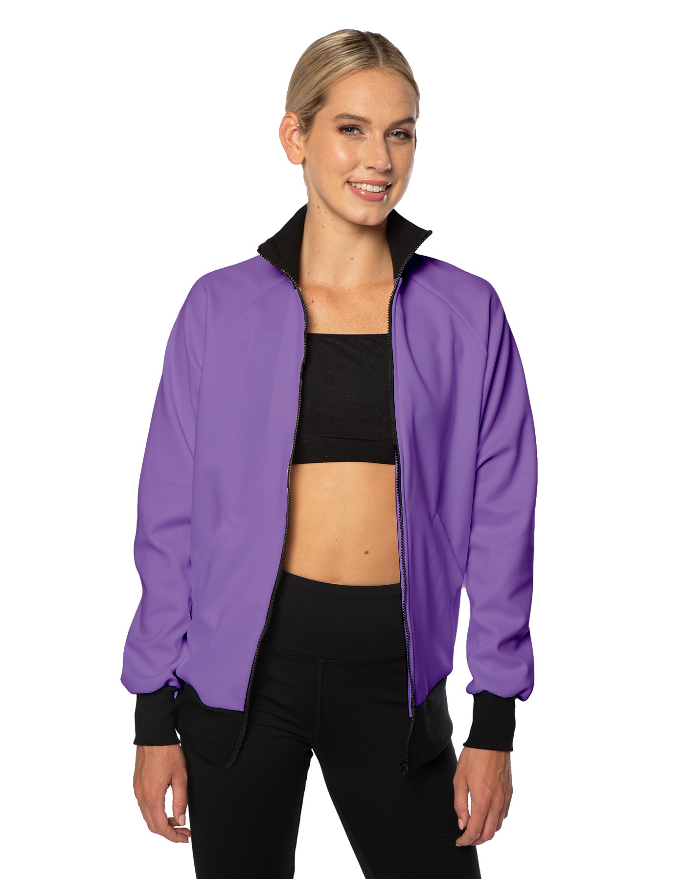 Solid Pique High Collar Jockey Jacket No Pocket