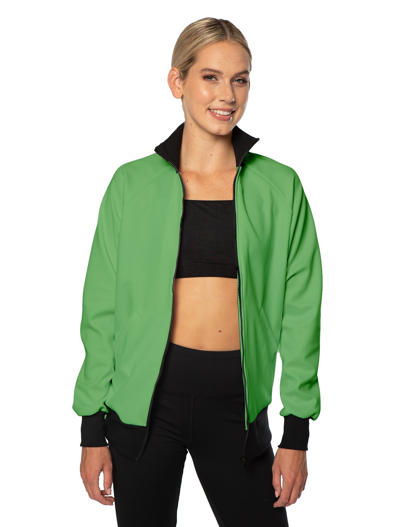 Solid Pique High Collar Jockey Jacket No Pocket