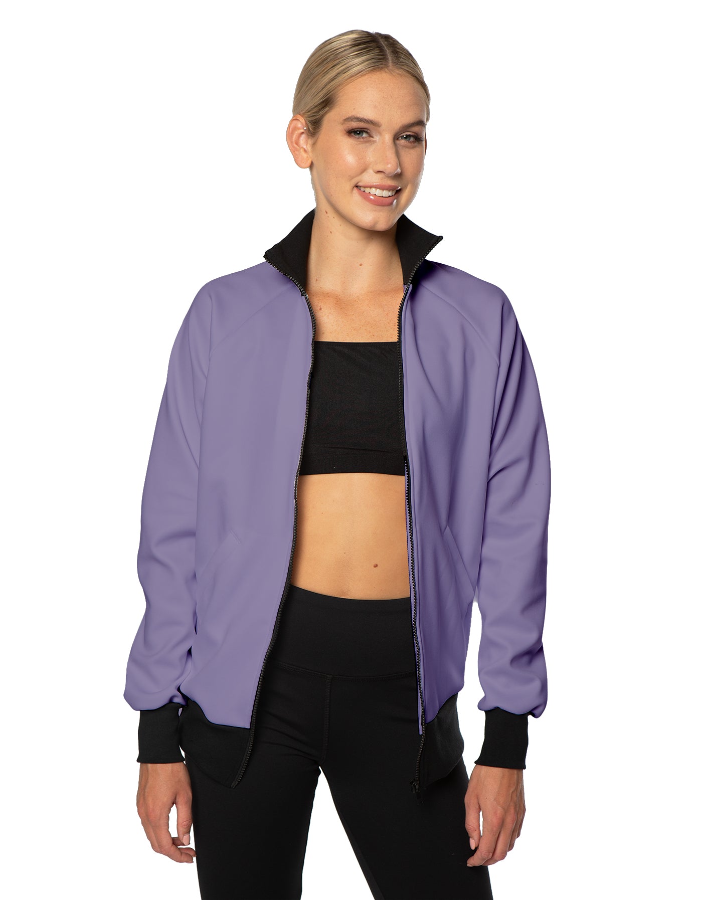 Solid Pique High Collar Jockey Jacket No Pocket