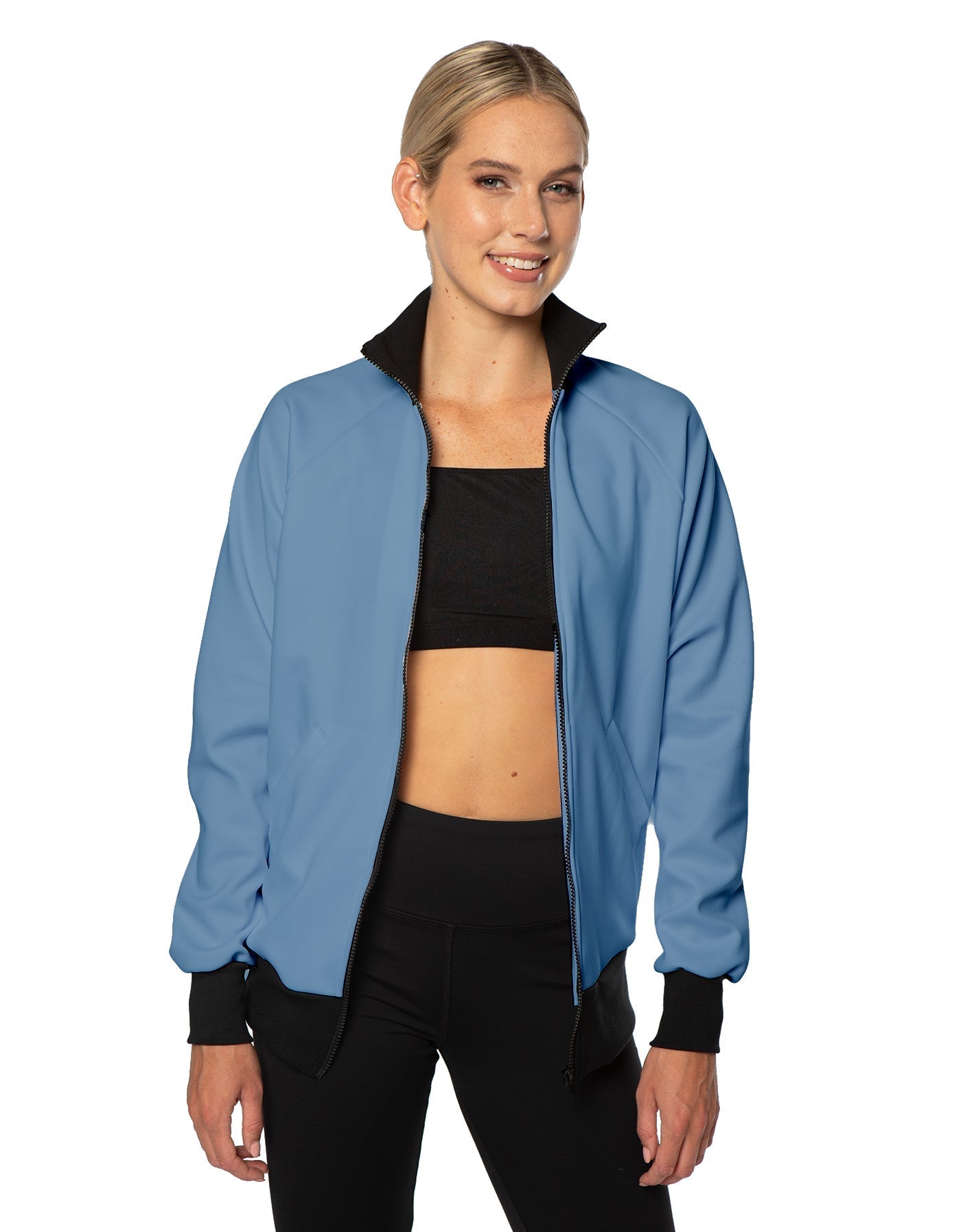 Solid Pique High Collar Jockey Jacket No Pocket