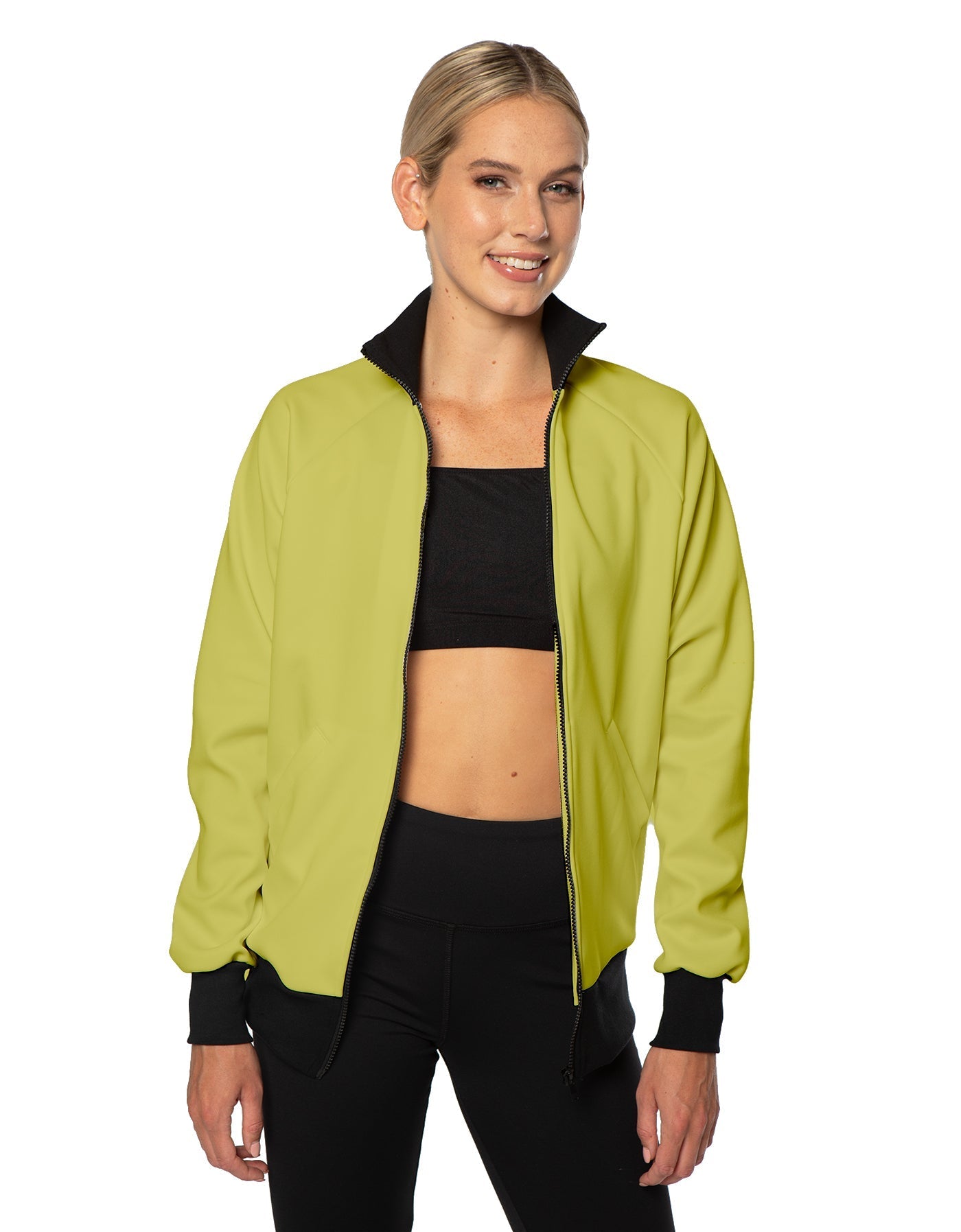 Solid Pique High Collar Jockey Jacket No Pocket