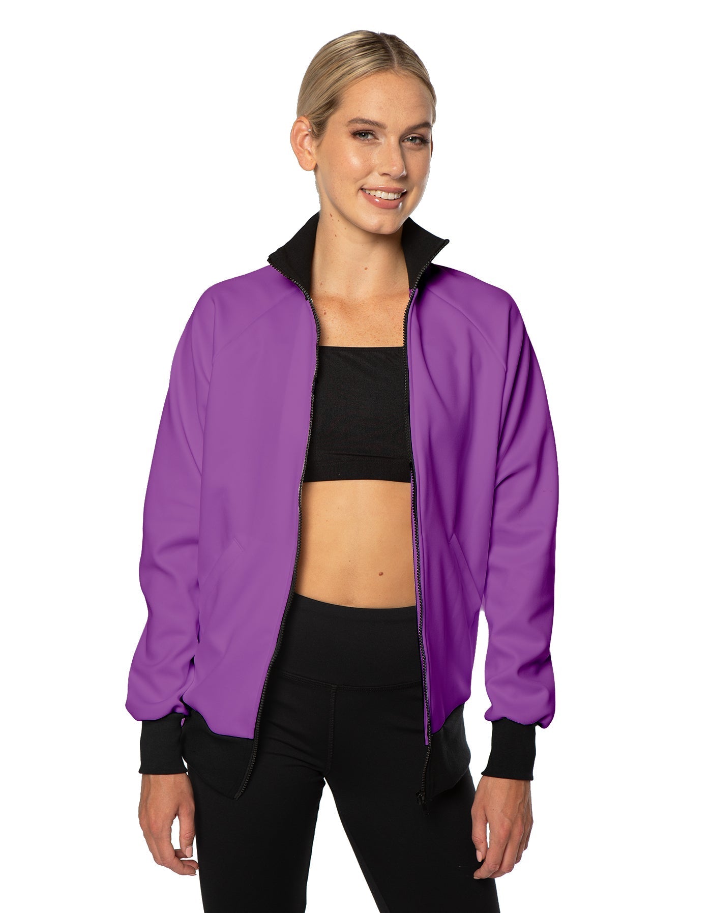 Solid Pique High Collar Jockey Jacket No Pocket