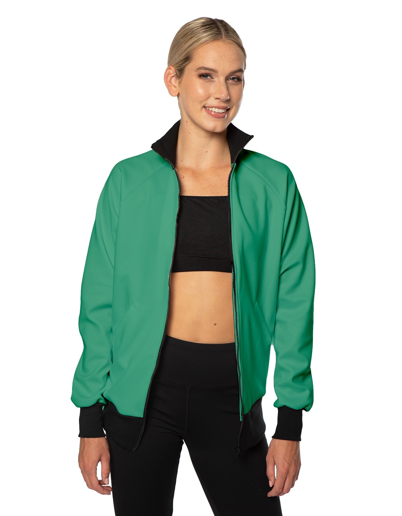 Solid Pique High Collar Jockey Jacket No Pocket