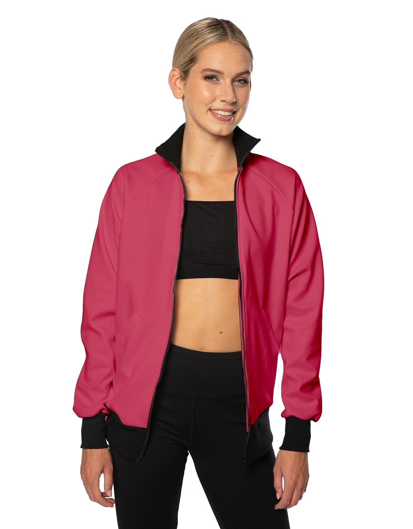 Solid Pique High Collar Jockey Jacket No Pocket