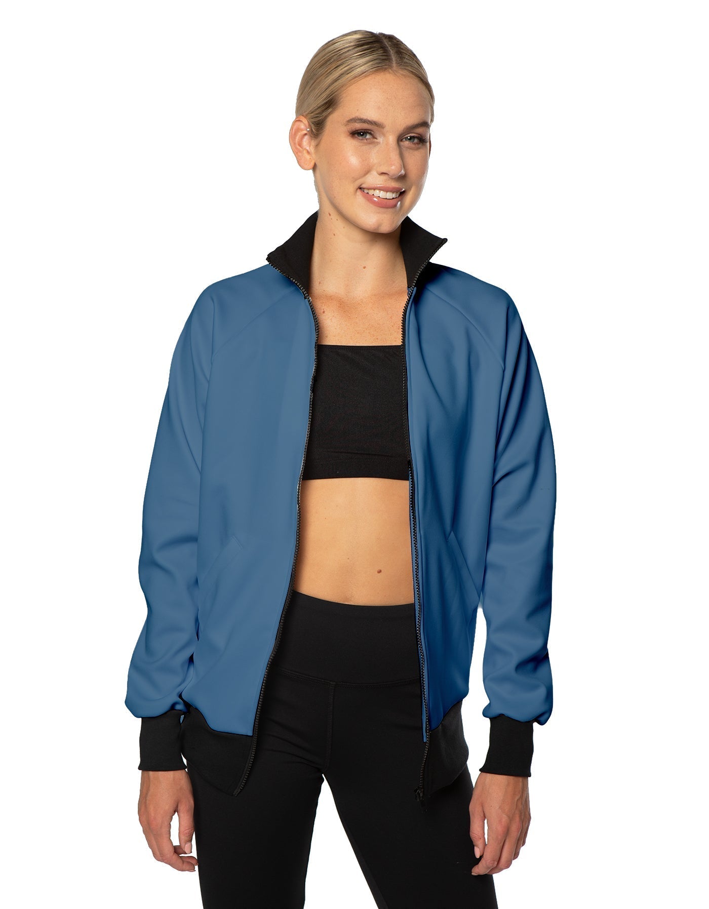 Solid Pique High Collar Jockey Jacket No Pocket