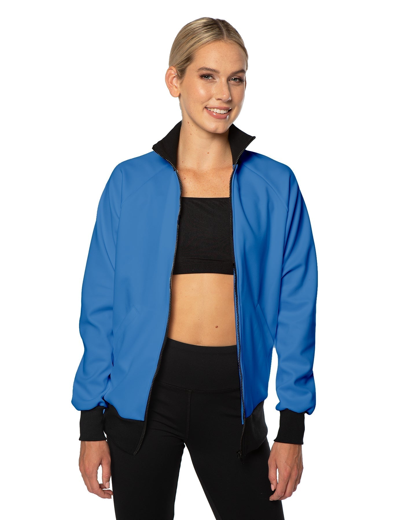 Solid Pique High Collar Jockey Jacket No Pocket