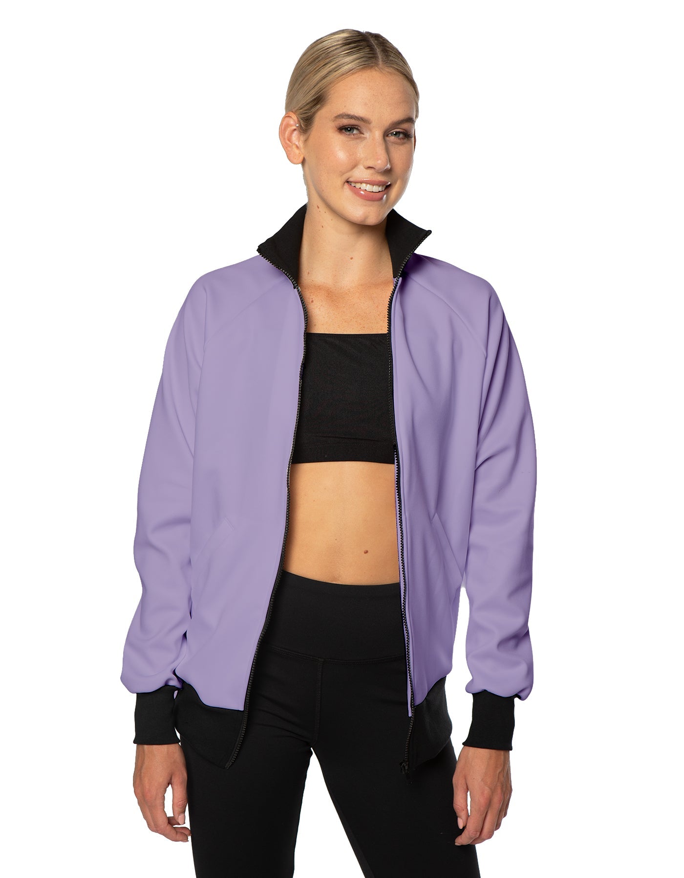 Solid Pique High Collar Jockey Jacket No Pocket