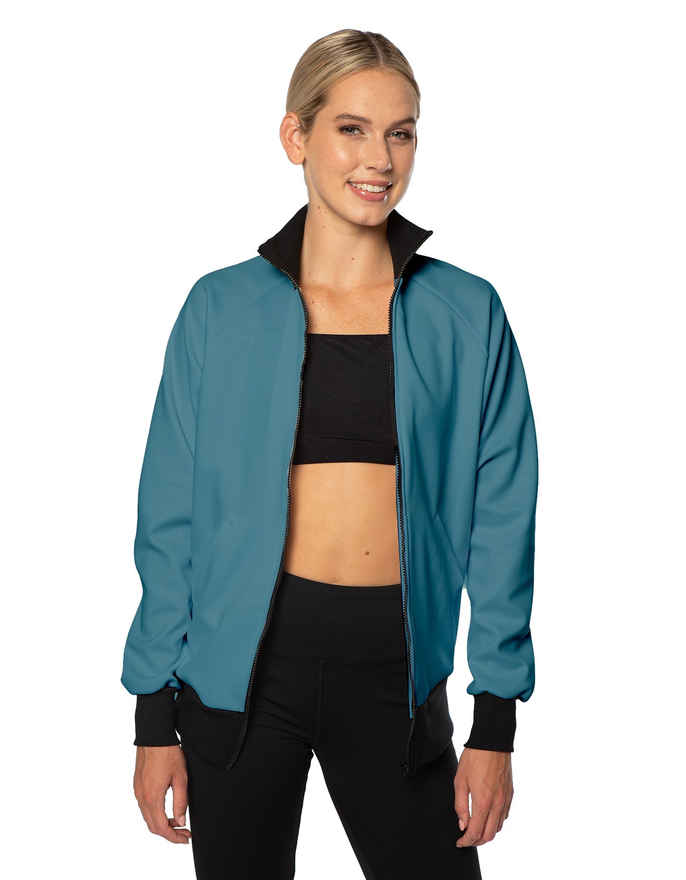 Solid Pique High Collar Jockey Jacket No Pocket