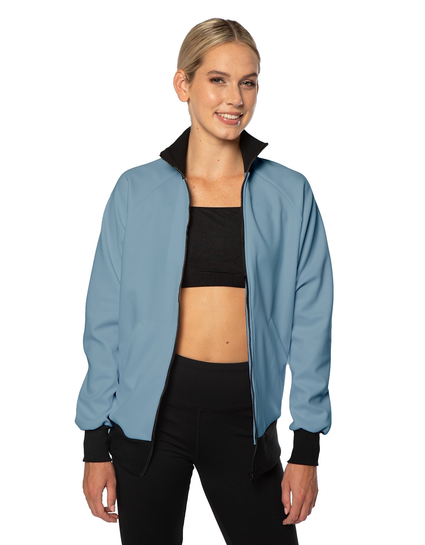 Solid Pique High Collar Jockey Jacket No Pocket