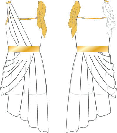 Custom Richardson High School Grecian Cami Biketard with One Shoulder Drape Dress