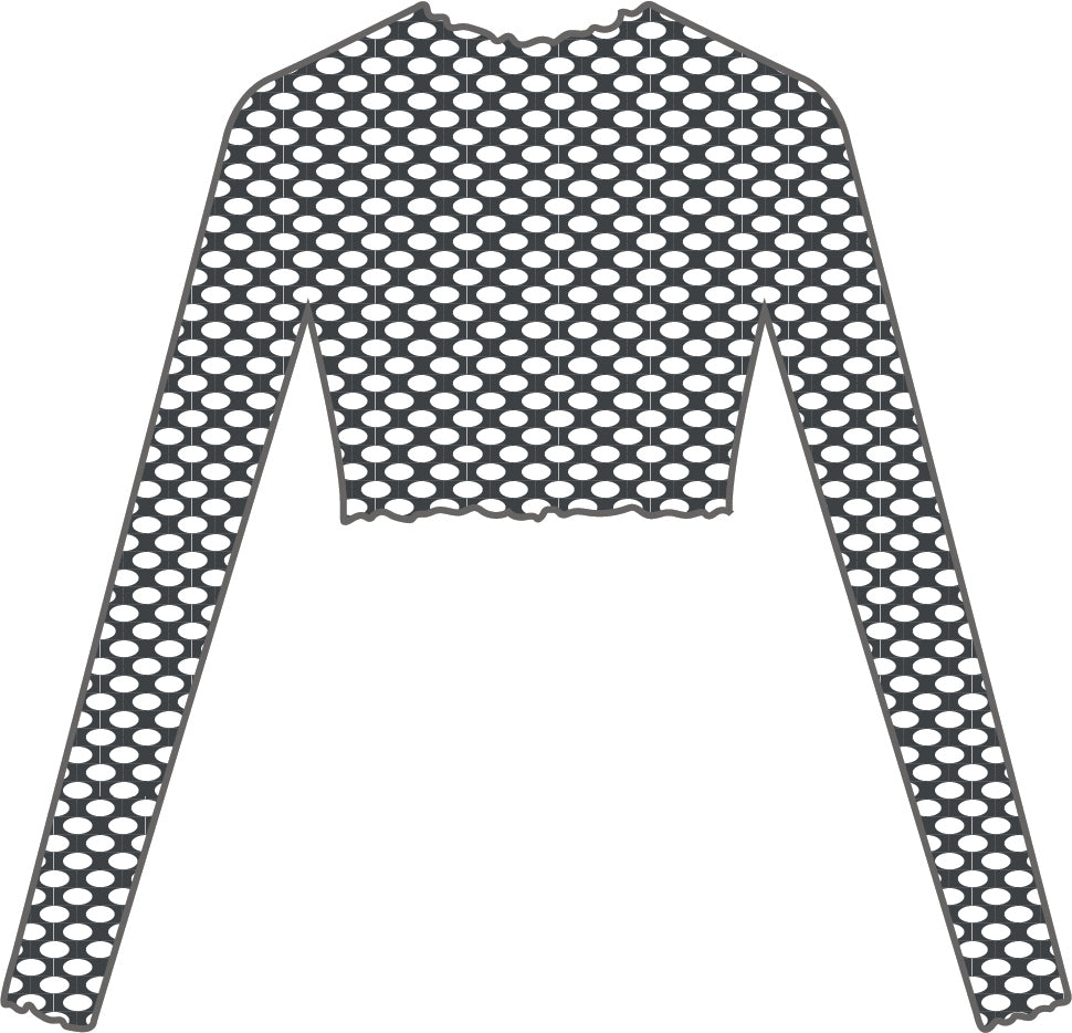 Meshed LS Mesh Crop Top