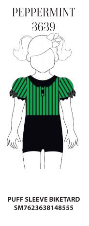 Custom Peppermint Puff Sleeve Biketard