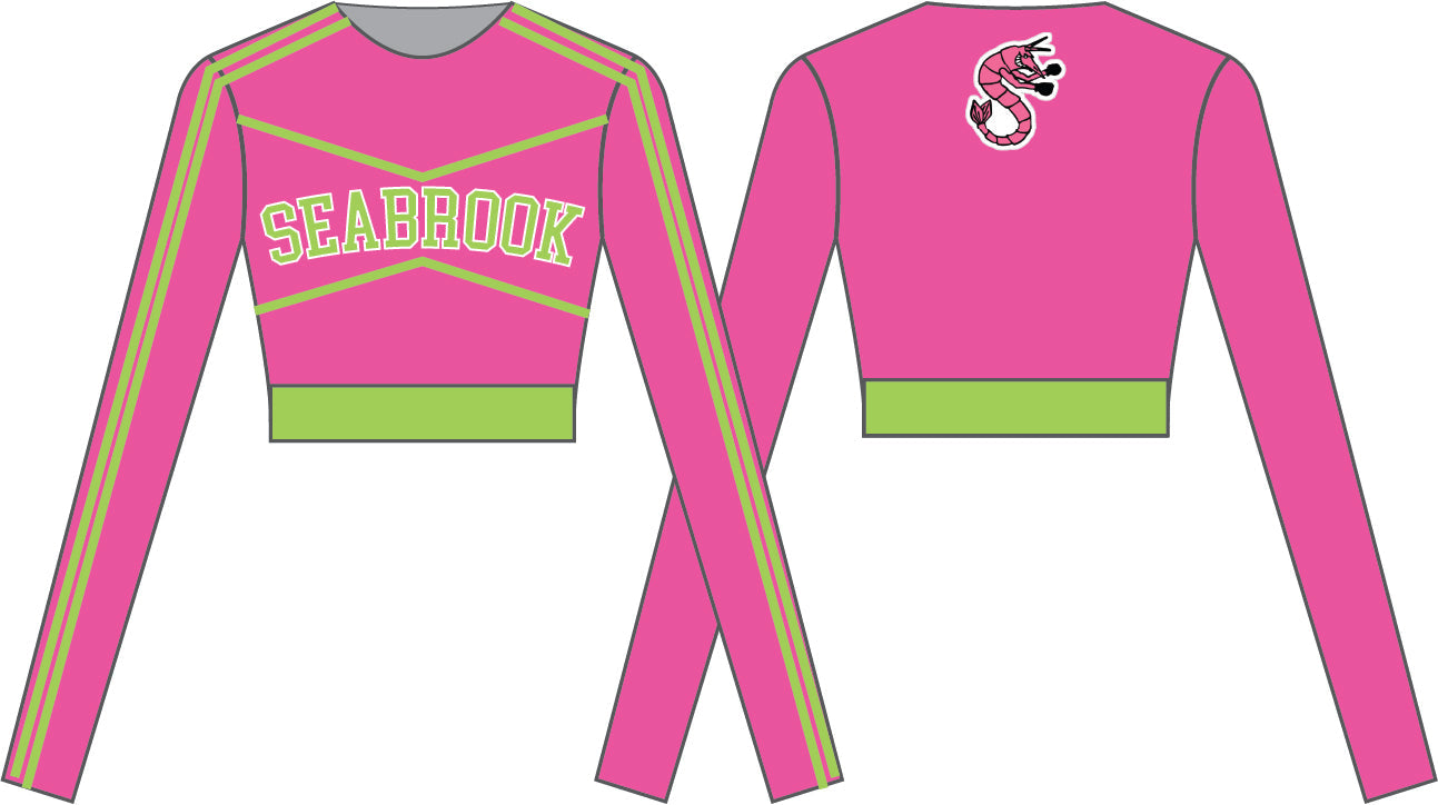 Custom Seabrook Cheerleader Crewneck LS Crop Top