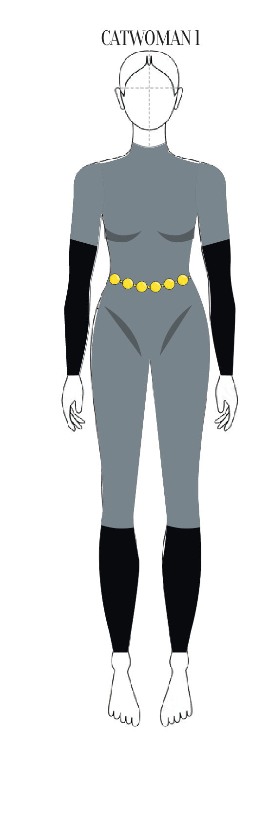 Catwoman LS Tneck Zipper Back Unitard