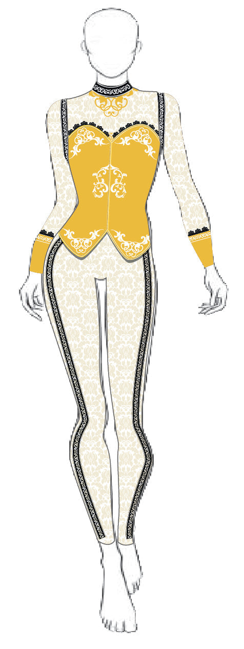 Custom Funiture LS Tneck Zipper Back Unitard