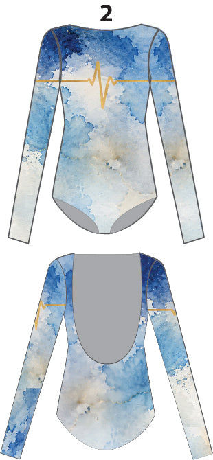 Custom Heartbeat 2 LS Boatneck Open Back Leotard