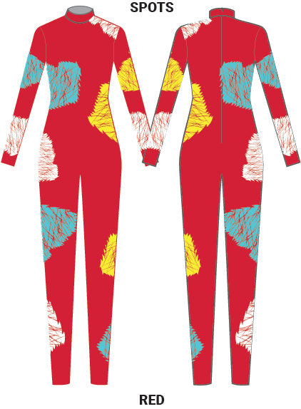 Custom Seuss Spots LS Tneck Zipper Back Unitard