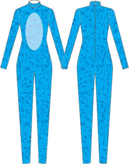 Custom Seuss Bear LS Tneck Zipper Back Unitard