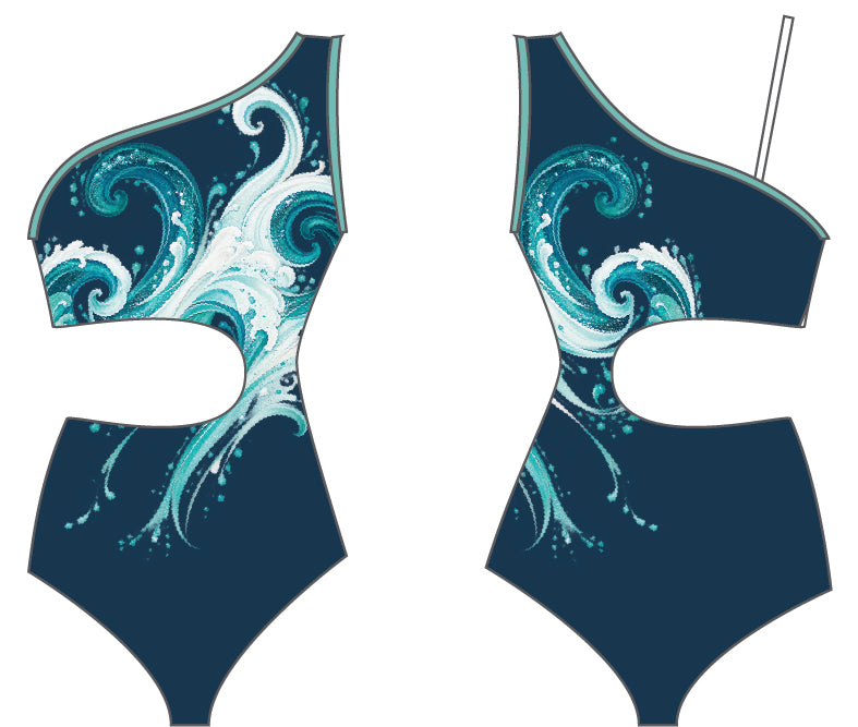 Custom Water Moana One Shoulder Cut Out Leotard