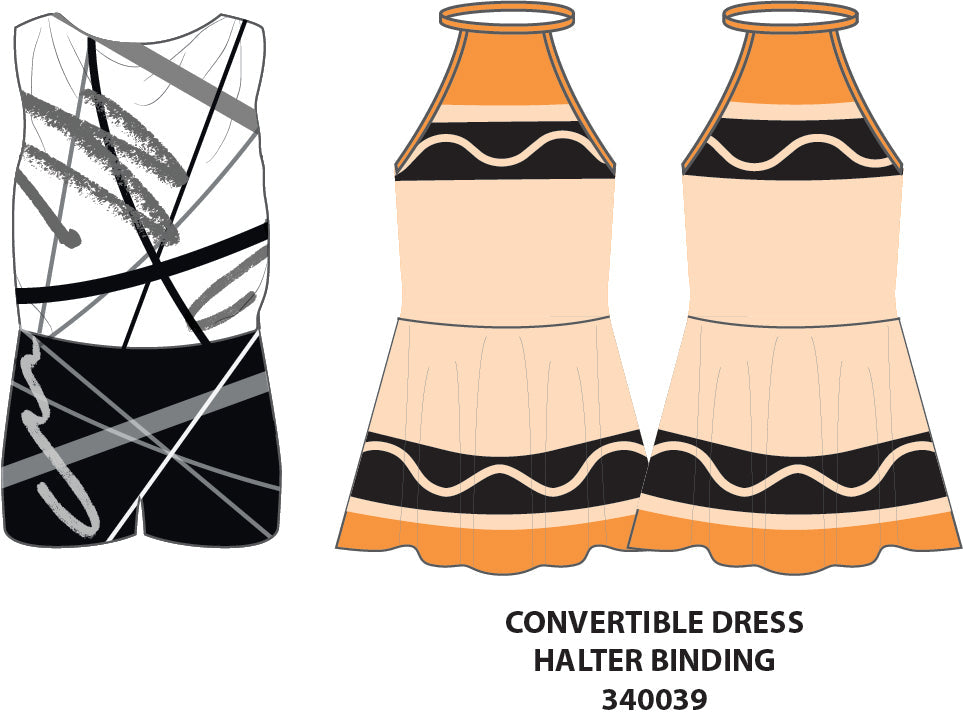 Crayons Convertible Halter Binding Dress