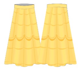 Belle Princess Floor Length Character Skirt with Tall Waistband