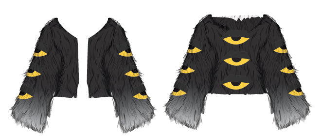 Demon Crows LS Fur Shrug