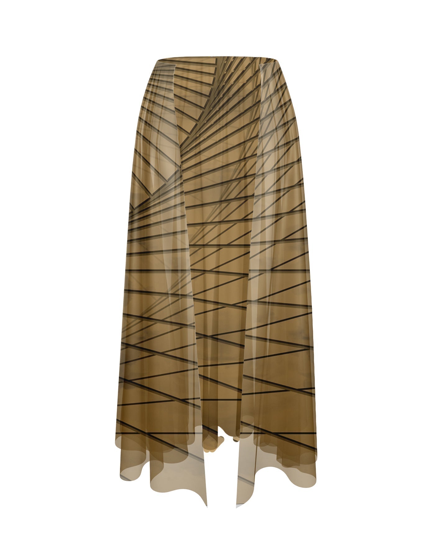 Fractal Chiffon Half Skirt