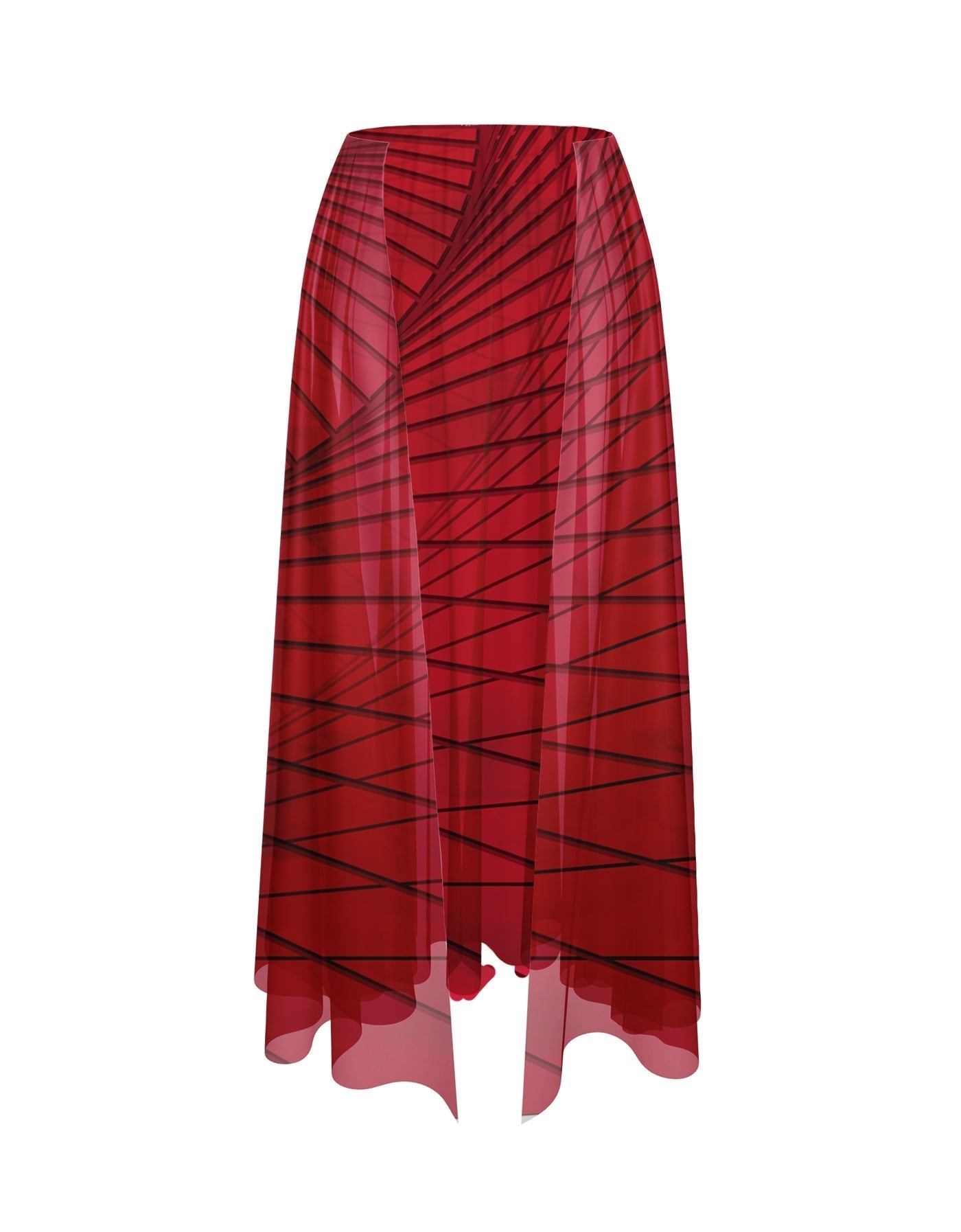 Fractal Chiffon Half Skirt