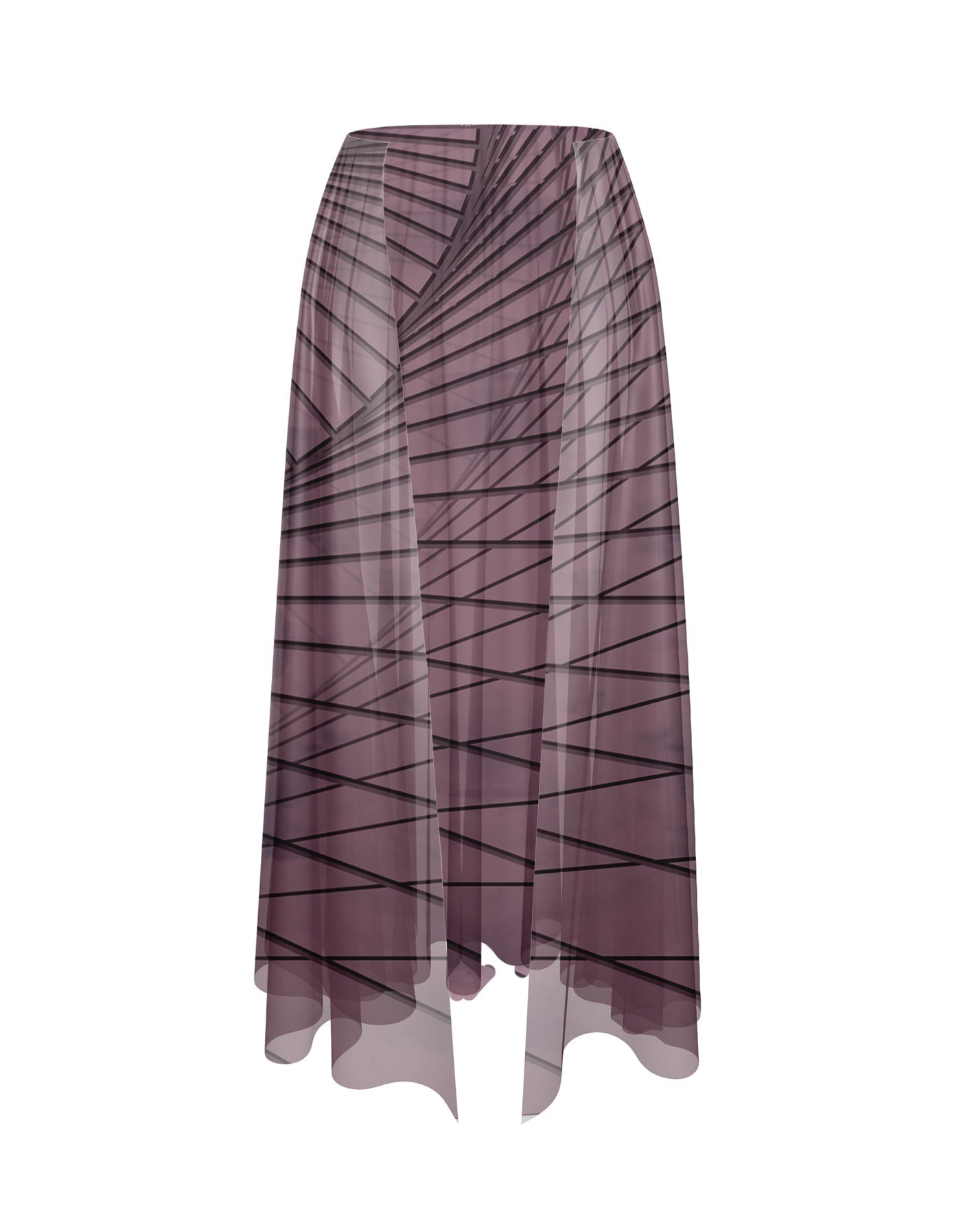 Fractal Chiffon Half Skirt