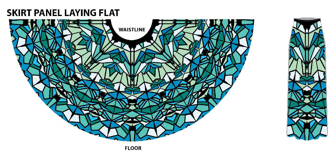 Custom Stained Glass Chiffon Full Skirt