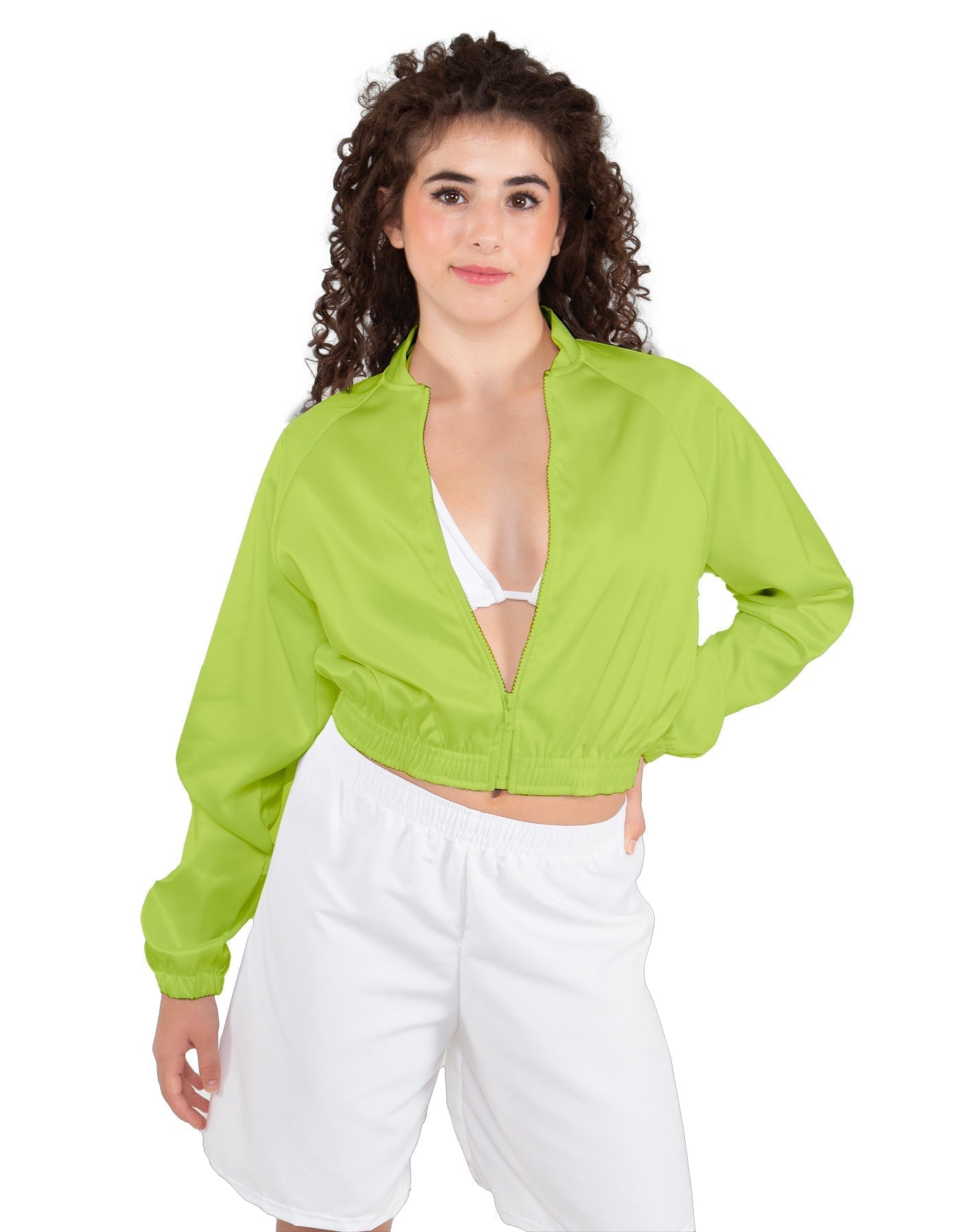 Solid Satin Cropped Jockey Jacket No Rib